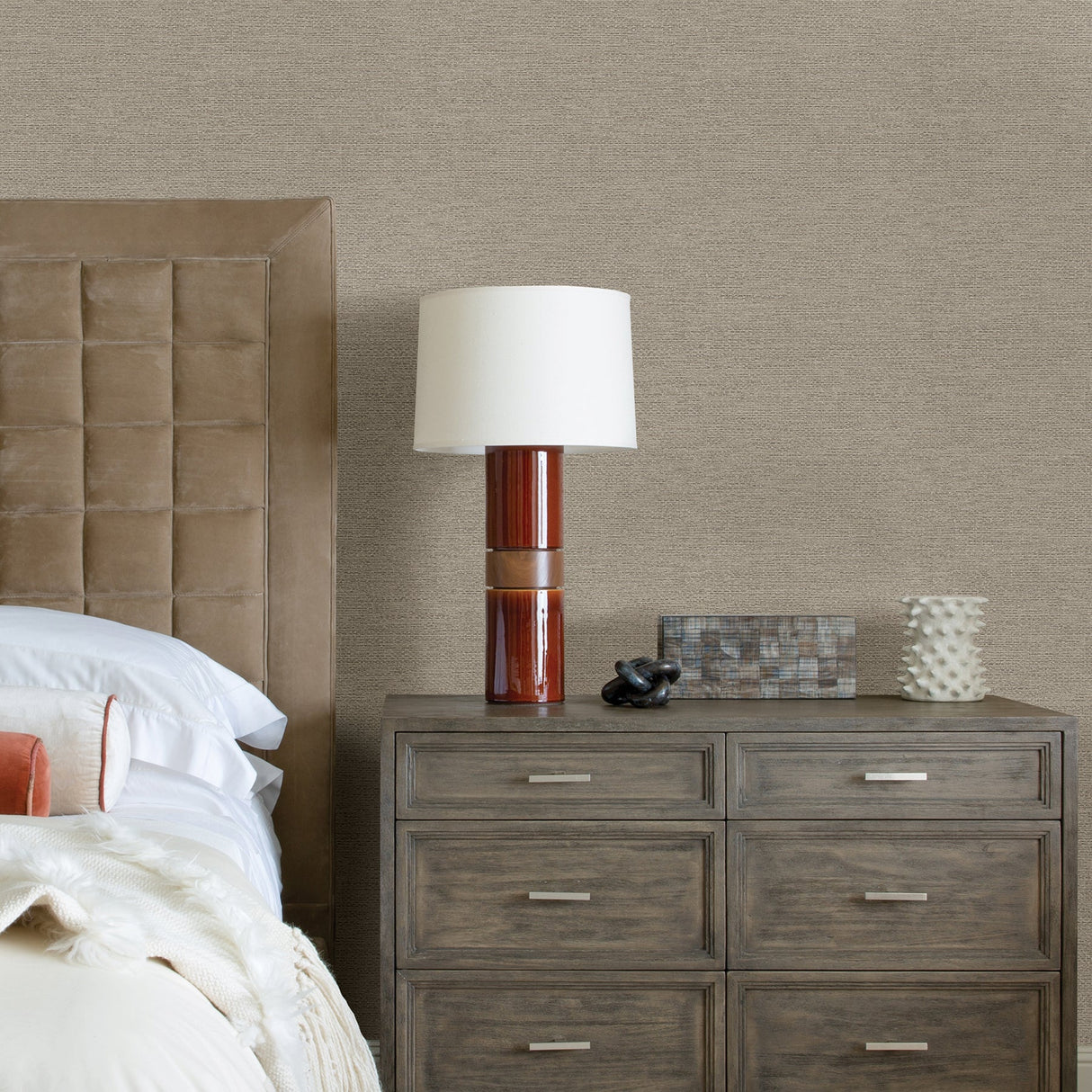A-Street Prints 2971-86357 Jordan Taupe Faux Tweed Wallpaper
