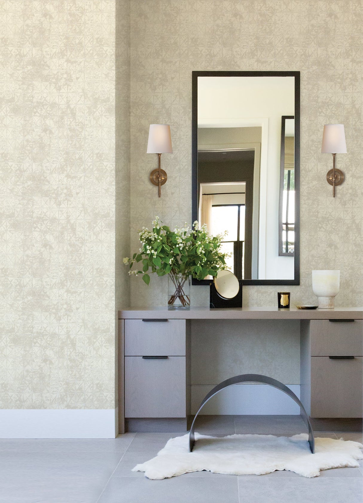 A-Street Prints 2971-86372 Odell Cream Antique Tiles Wallpaper