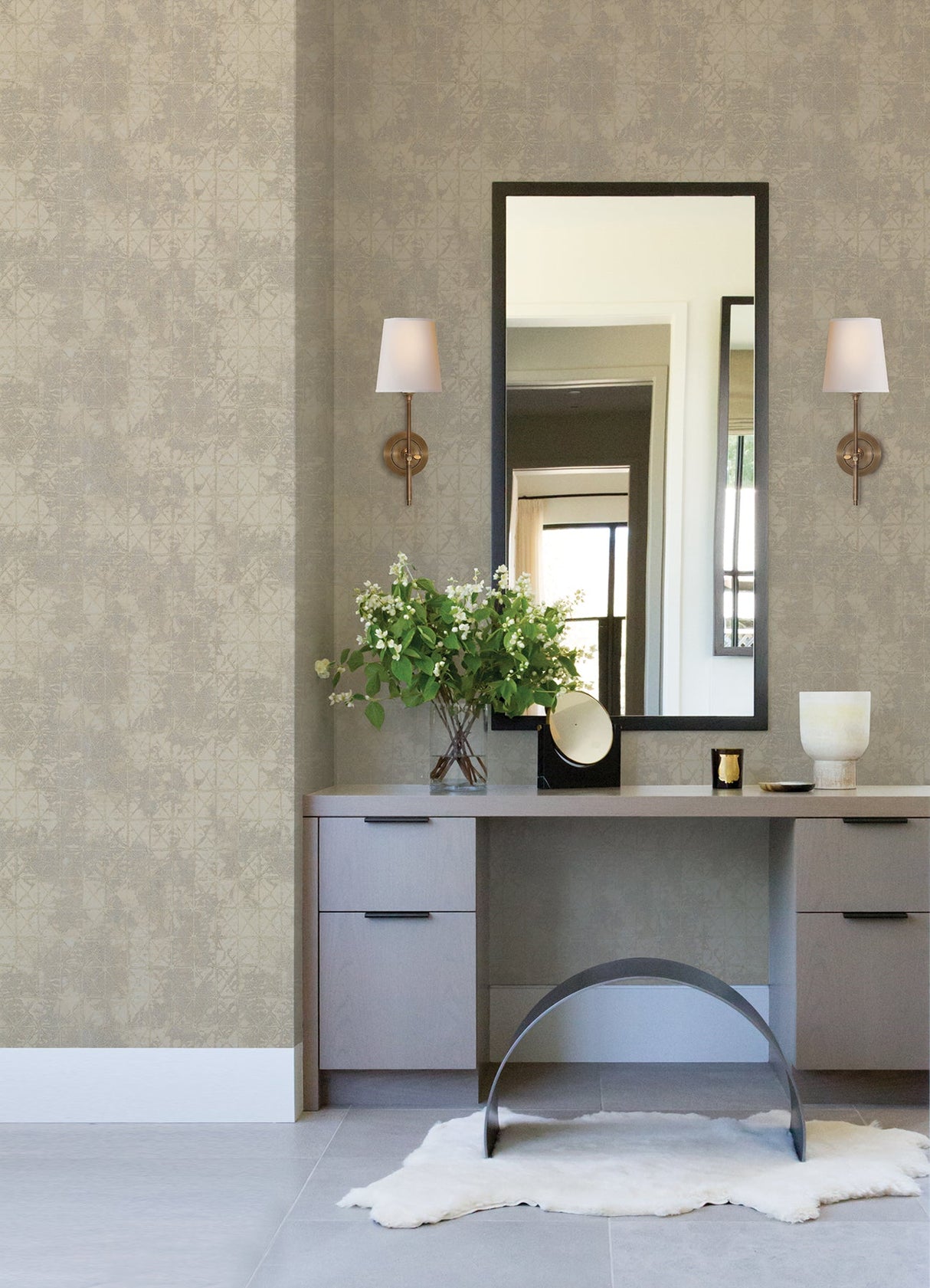 A-Street Prints 2971-86375 Odell Pewter Antique Tiles Wallpaper