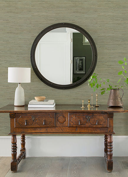 Eade’s Jeong Teal Knotted Weave Grasscloth Wallpaper Teal