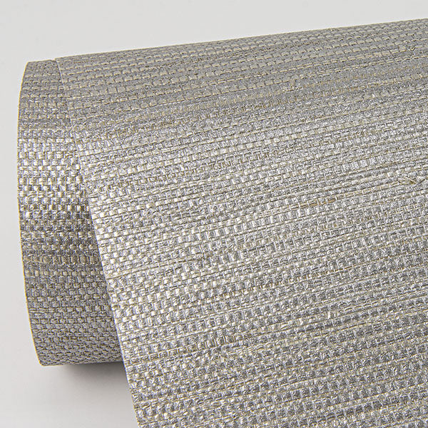 Eade’s Liaohe Silver Raffia Grasscloth Wallpaper Silver