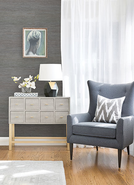 Eade’s Shandong Slate Ramie Grasscloth Wallpaper Slate