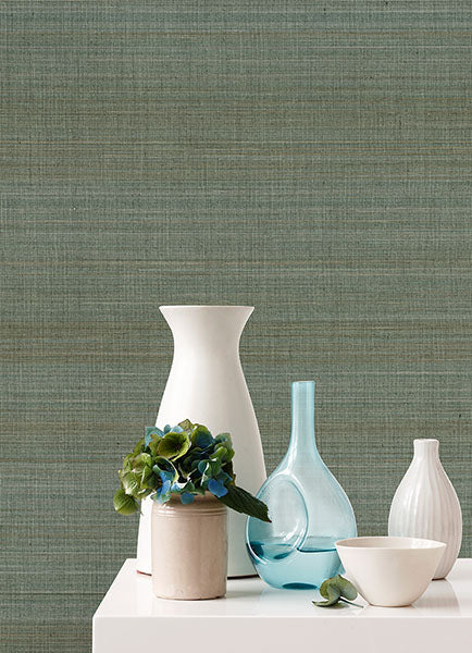 Eade’s Mai Teal Abaca Grasscloth Wallpaper Teal