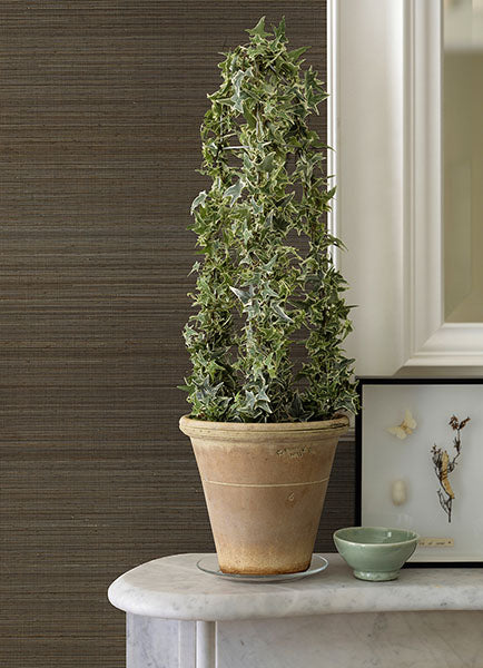 Eade’s Mai Dark Grey Abaca Grasscloth Wallpaper Dark Grey