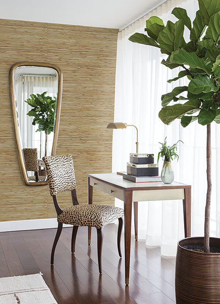 Eade’s Shuang Light Brown Handmade Grasscloth Wallpaper Ligh