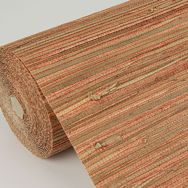 Eade’s Shuang Coral Handmade Grasscloth Wallpaper Coral