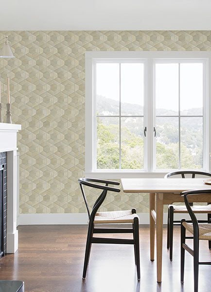 Eade’s Linzhi Metallic Abaca Grasscloth Inlay Wallpaper Meta