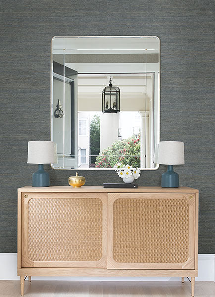 Eade’s Aiko Teal Sisal Grasscloth Wallpaper Teal