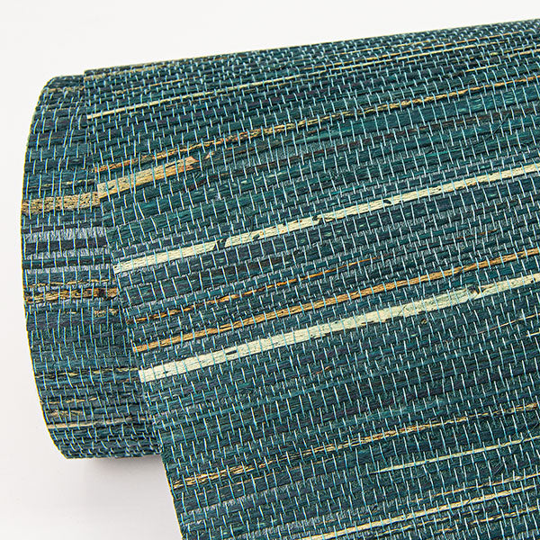 Eade’s Kira Teal Hemp Grasscloth Wallpaper Teal