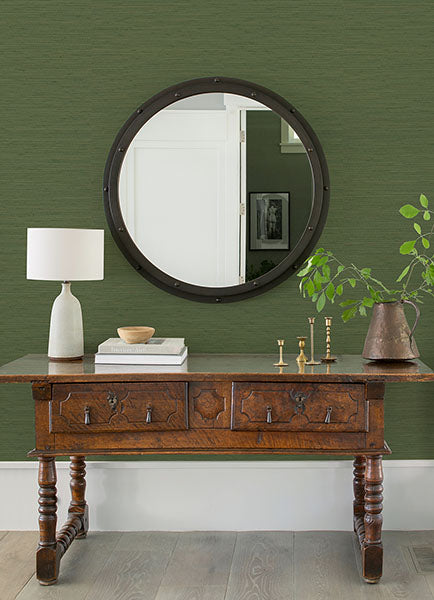 Eade’s Kira Green Hemp Grasscloth Wallpaper Green