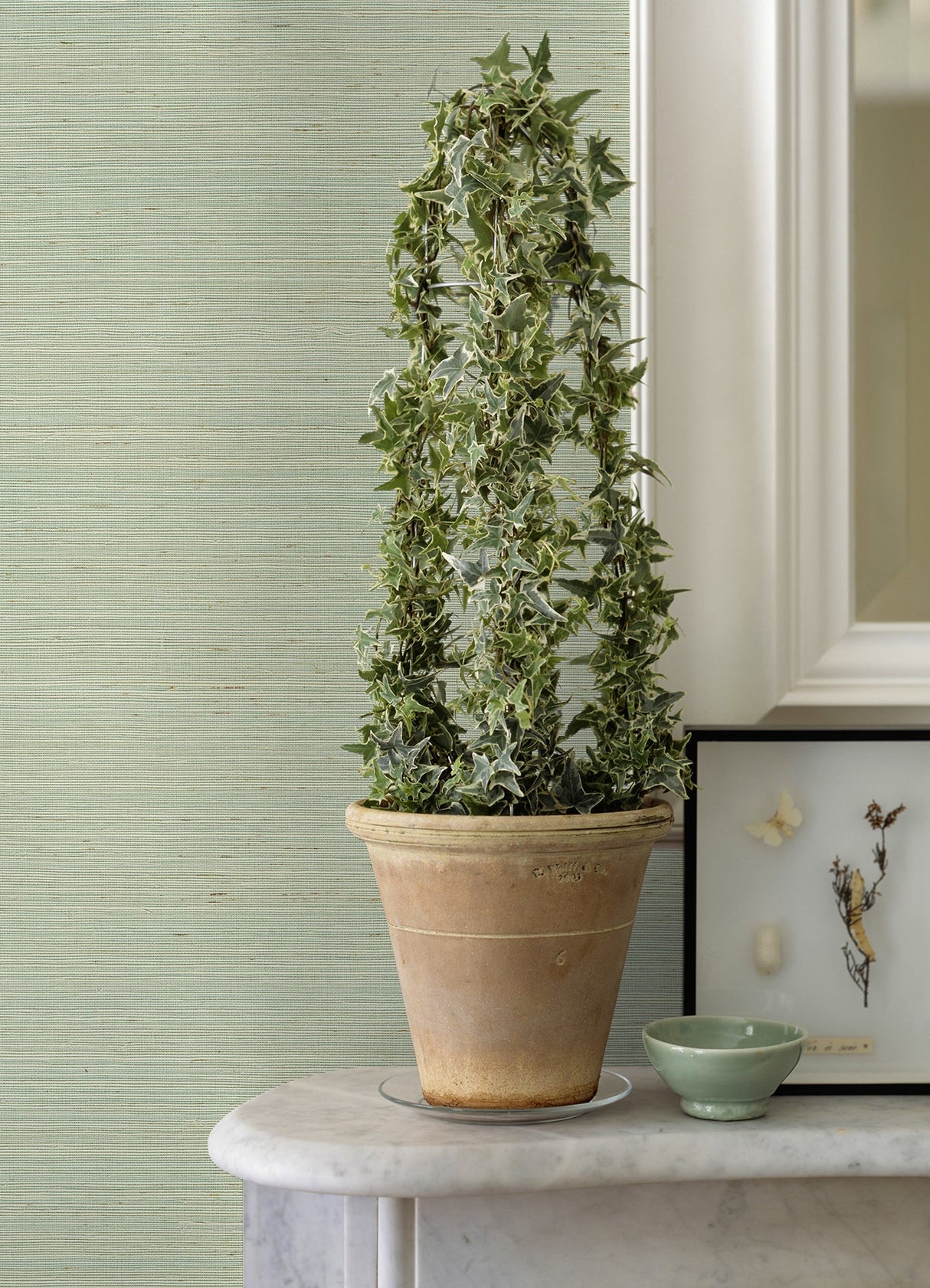 Eade’s Sakiya Seafoam Sisal Grasscloth Wallpaper Seafoam