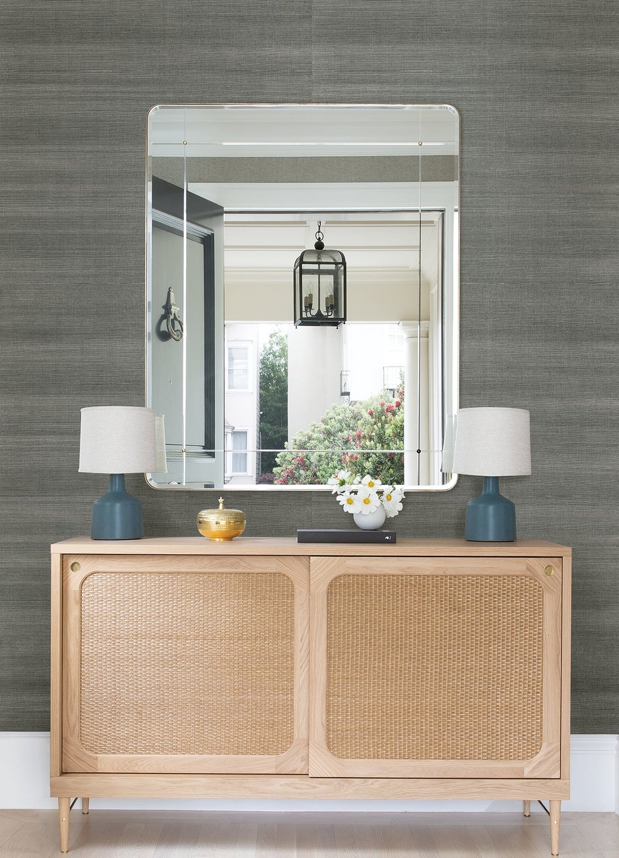 Eade’s Sakiya Slate Sisal Grasscloth Wallpaper Slate