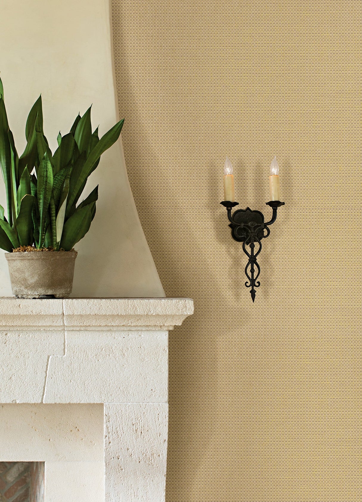 Eade’s Maylin Gold Paper Weave Grasscloth Wallpaper Gold