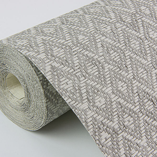 Eade’s Hui Grey Paper Weave Grasscloth Wallpaper Grey