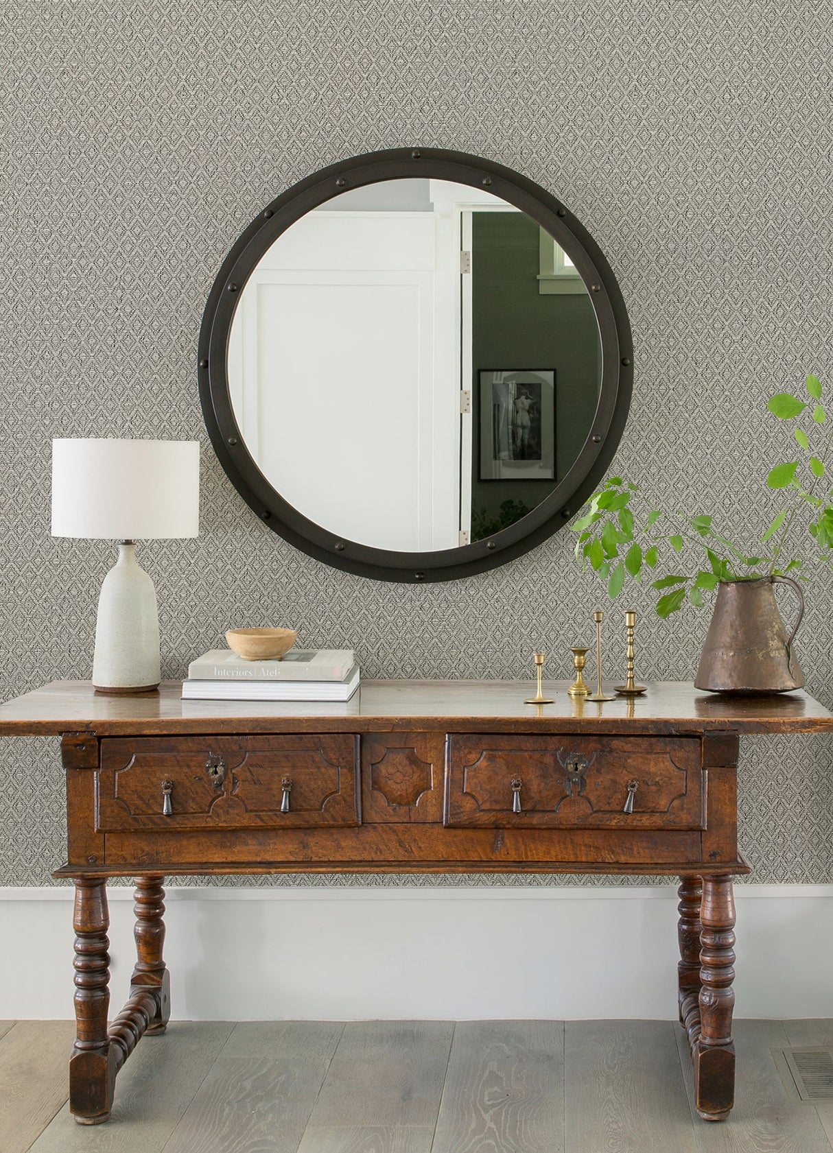 Eade’s Hui Grey Paper Weave Grasscloth Wallpaper Grey