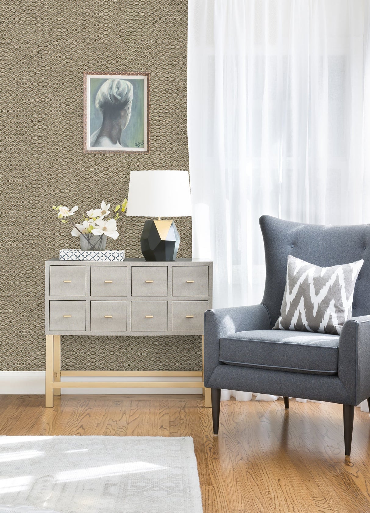 Eade’s Hui Light Brown Paper Weave Grasscloth Wallpaper Ligh