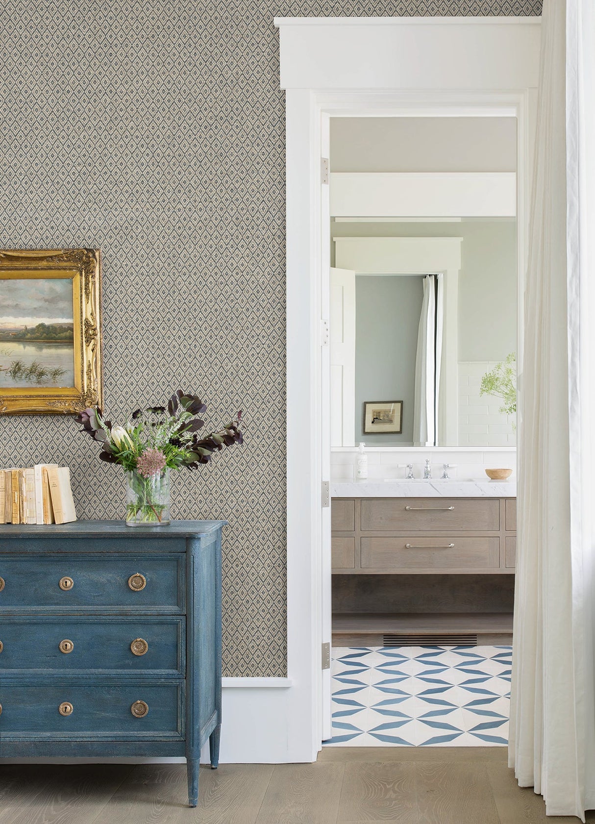 Eade’s Hui Denim Paper Weave Grasscloth Wallpaper Denim