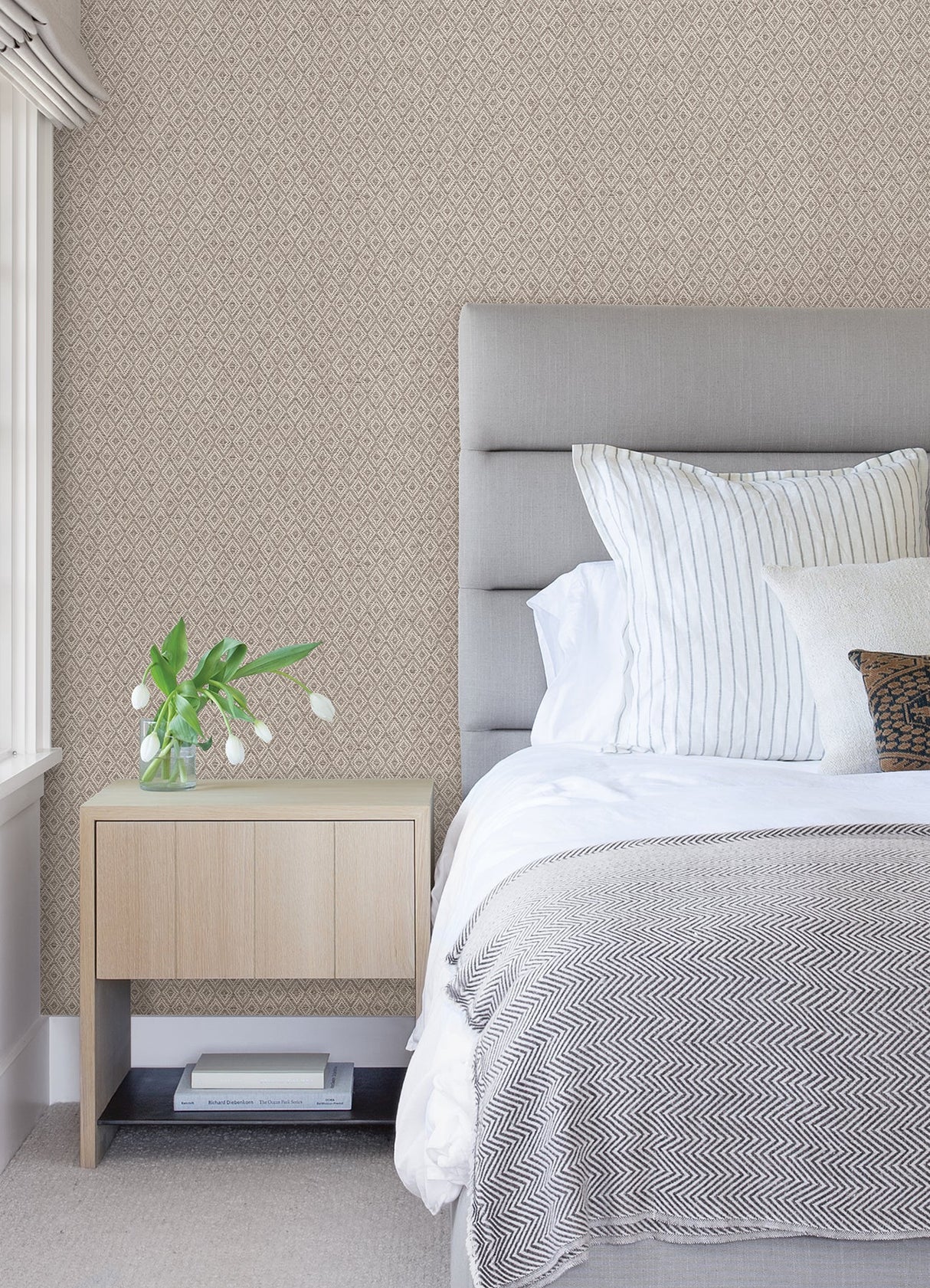 Eade’s Hui Mauve Paper Weave Grasscloth Wallpaper Mauve