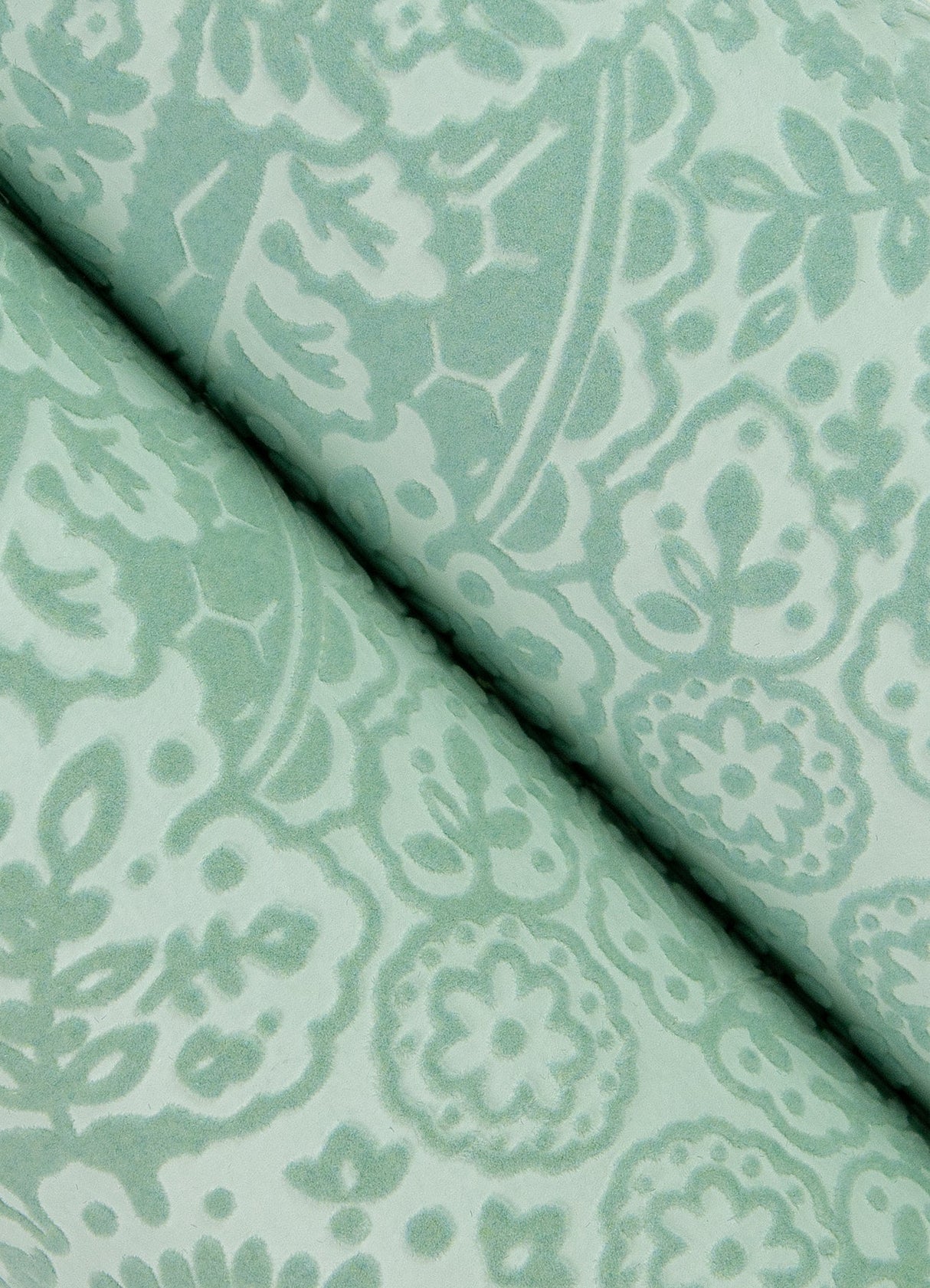 A-Street Prints 2973-87369 Maris Mint Flock Damask Wallpaper