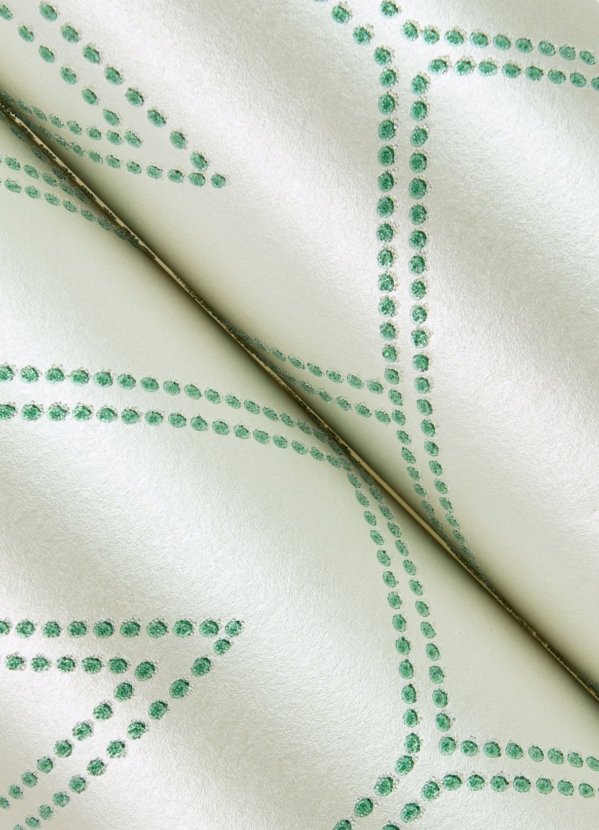 A-Street Prints 2973-87373 Voltaire Green Beaded Geometric Wallpaper