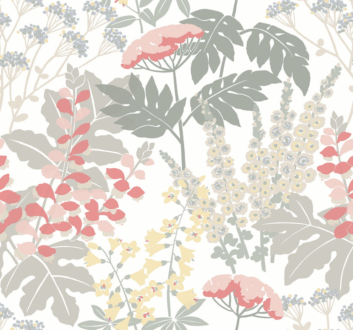 A-Street Prints 2973-90014 Brie Pink Forest Flowers Wallpaper