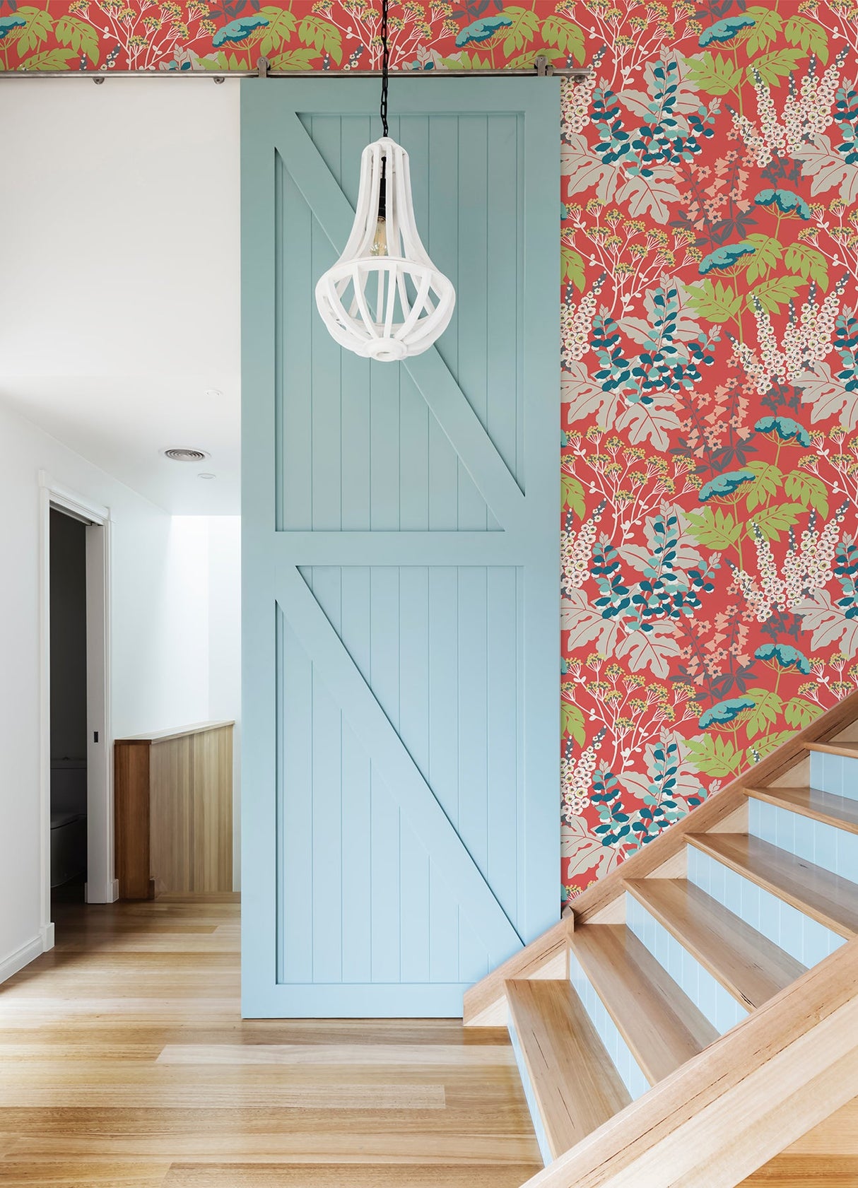 A-Street Prints 2973-90021 Brie Red Forest Flowers Wallpaper