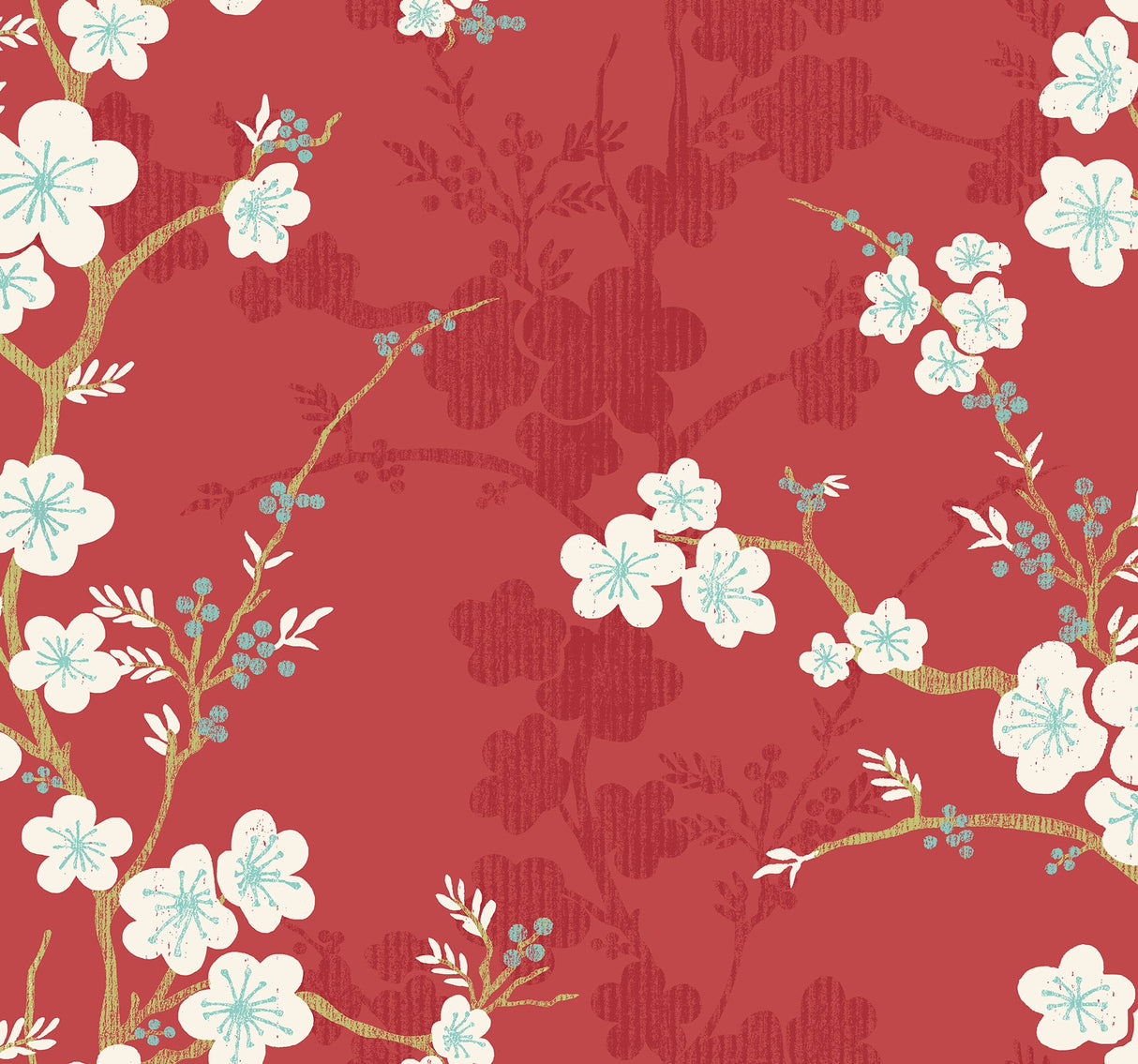 A-Street Prints 2973-90101 Nicolette Red Floral Trail Wallpaper
