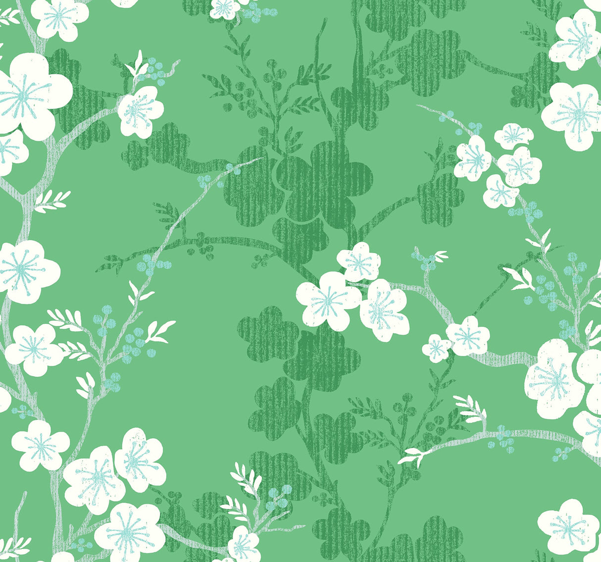 A-Street Prints 2973-90103 Nicolette Green Floral Trail Wallpaper