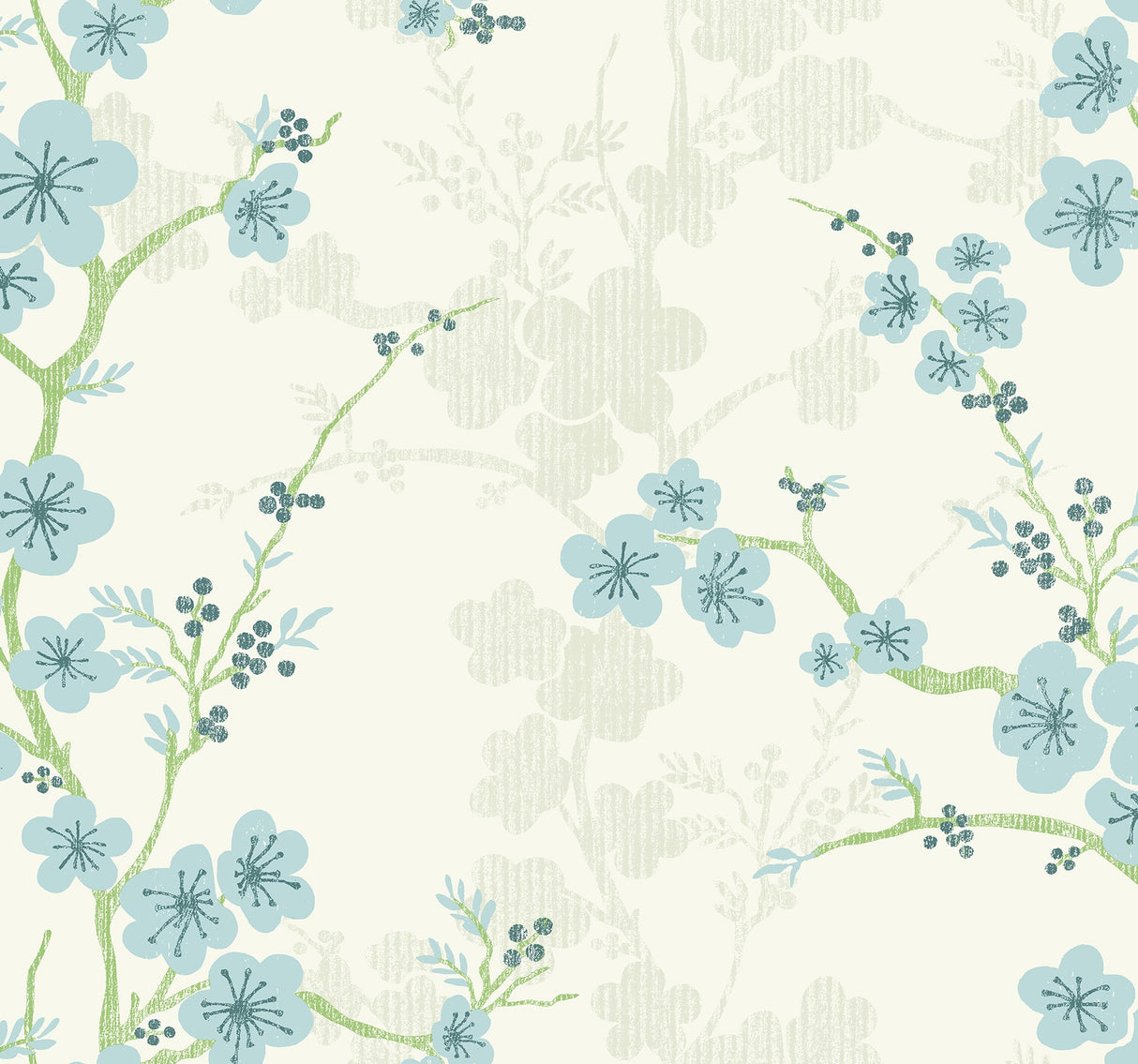 A-Street Prints 2973-90107 Nicolette Light Blue Floral Trail Wallpaper