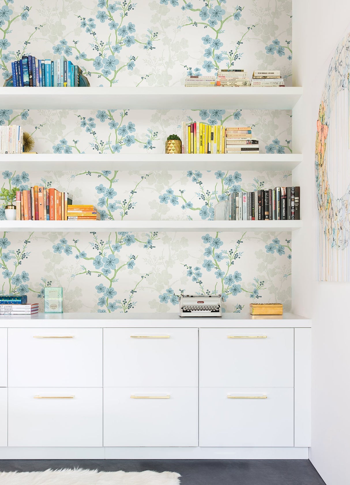 A-Street Prints 2973-90107 Nicolette Light Blue Floral Trail Wallpaper