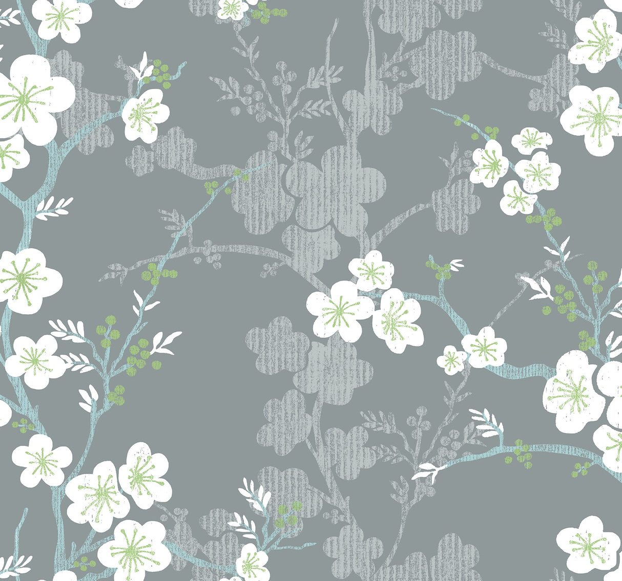 A-Street Prints 2973-90108 Nicolette Grey Floral Trail Wallpaper