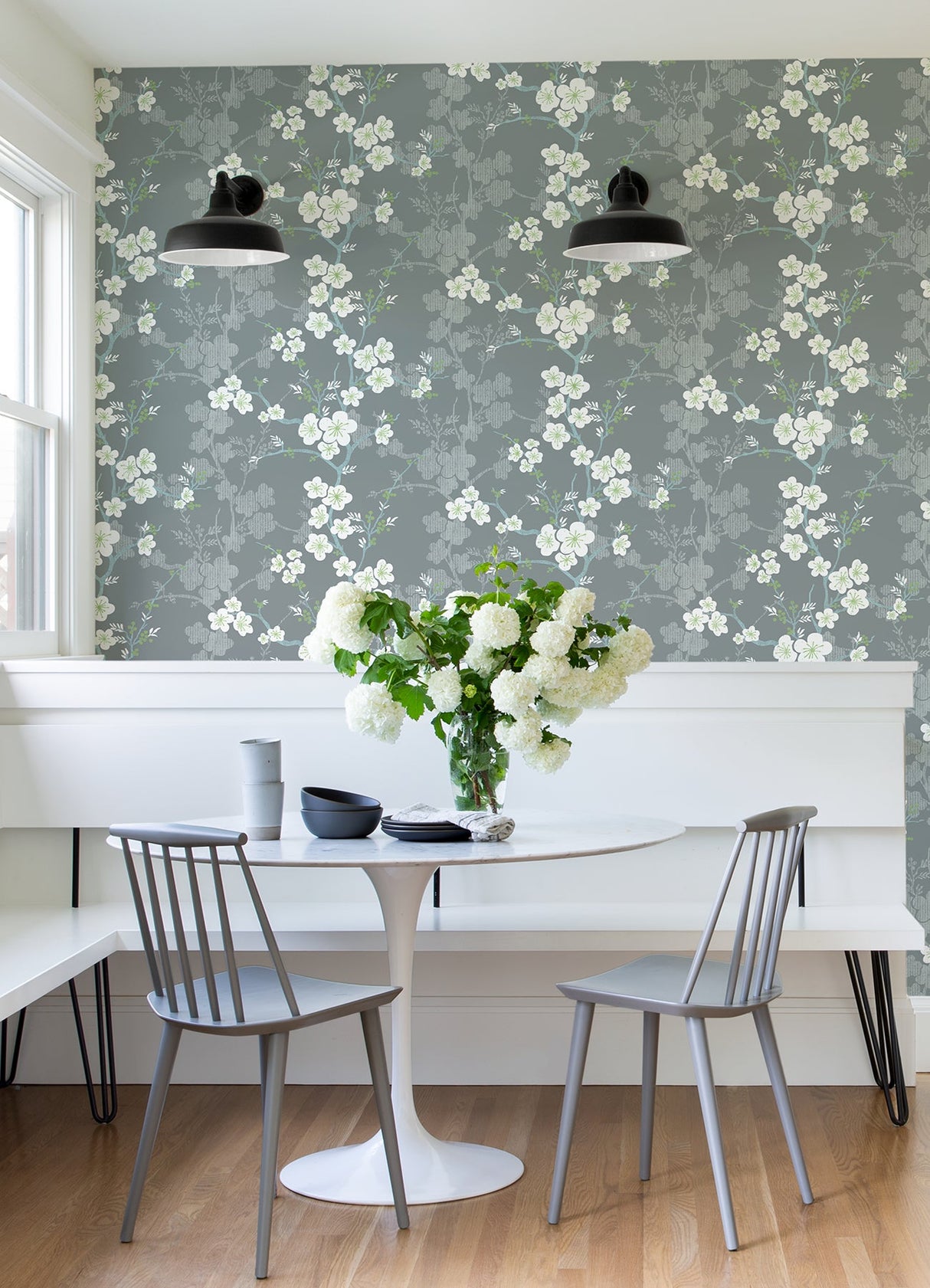 A-Street Prints 2973-90108 Nicolette Grey Floral Trail Wallpaper