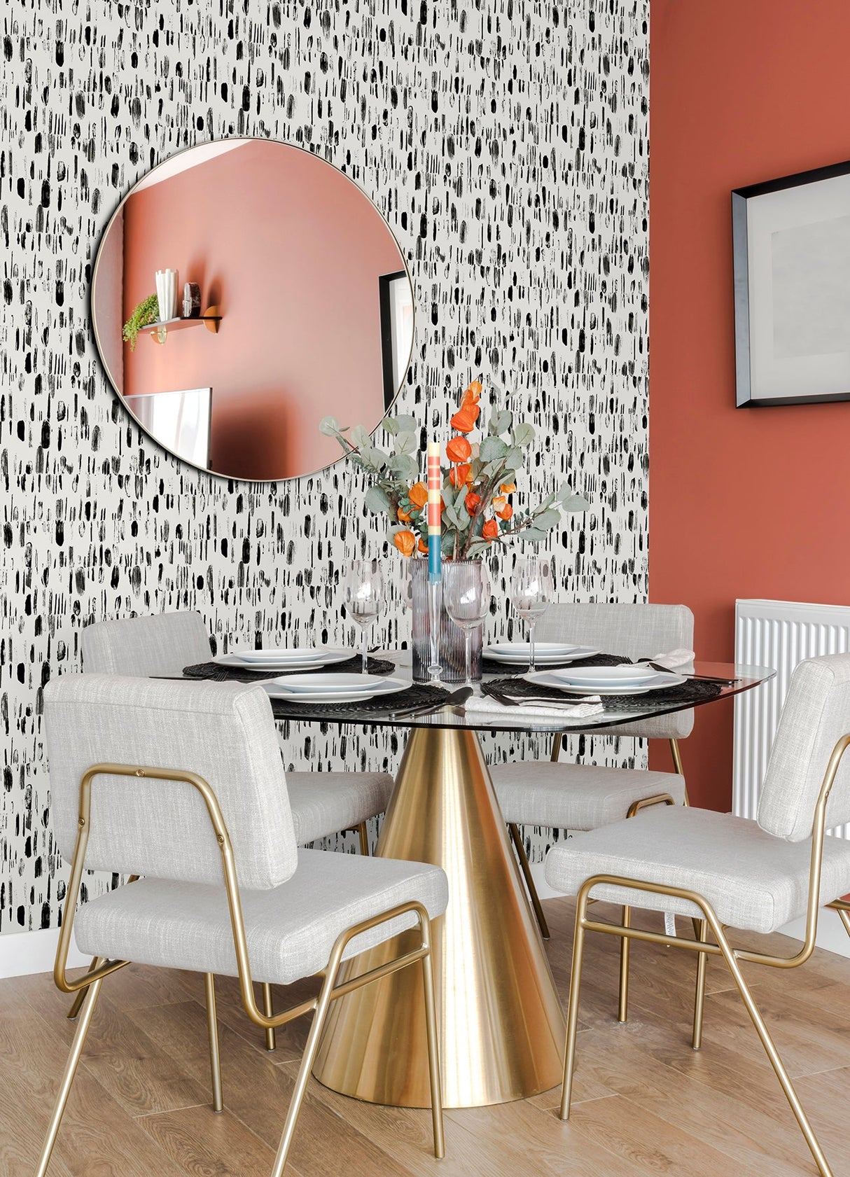 A-Street Prints 2973-90201 Dwell Black Brushstrokes Wallpaper