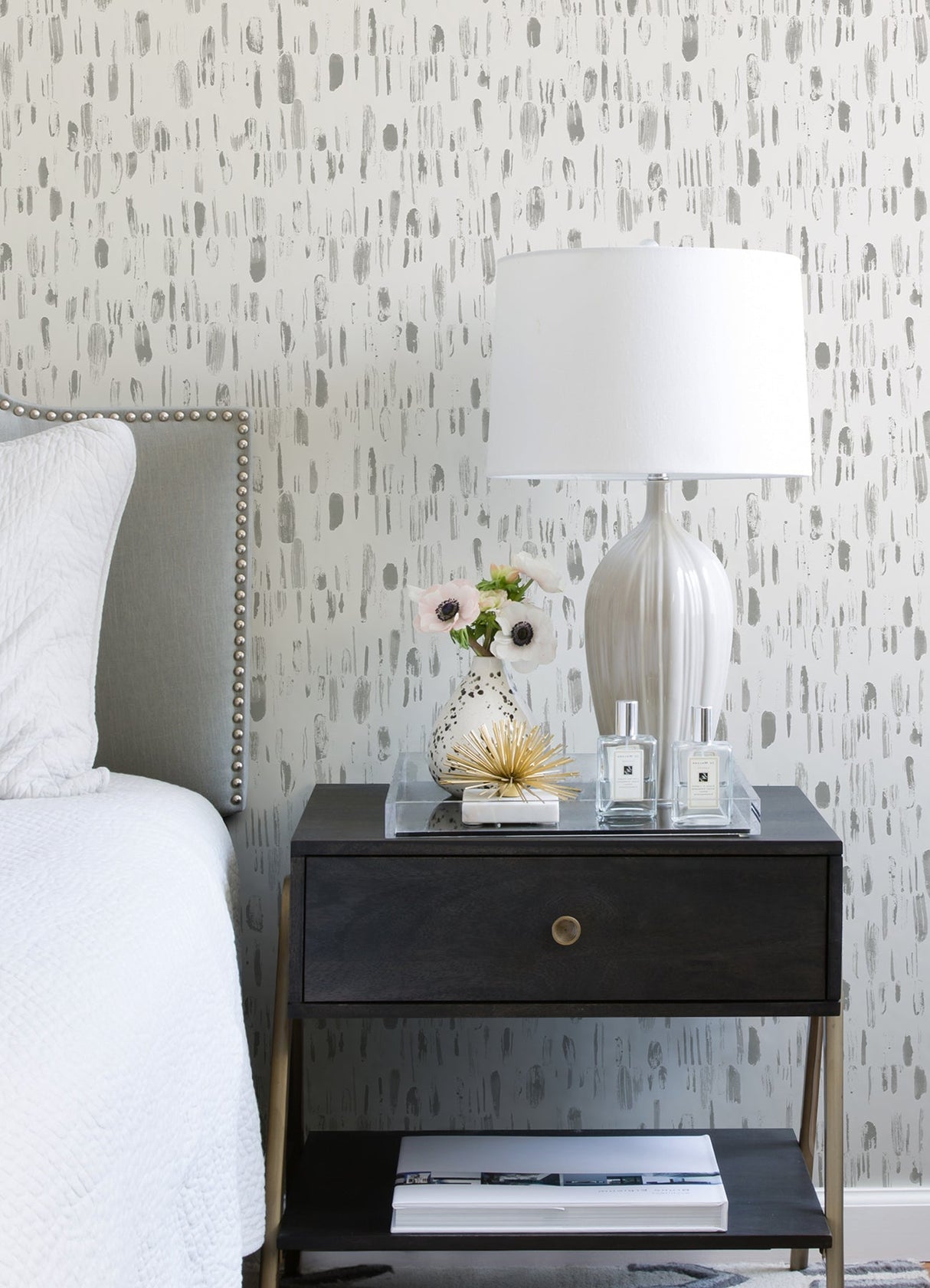 A-Street Prints 2973-90204 Dwell Grey Brushstrokes Wallpaper
