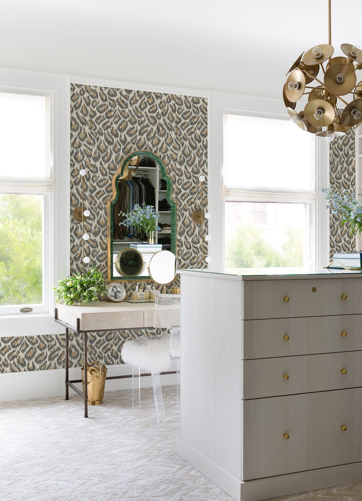 A-Street Prints 2973-90304 Electra Bronze Leopard Spot String Wallpaper