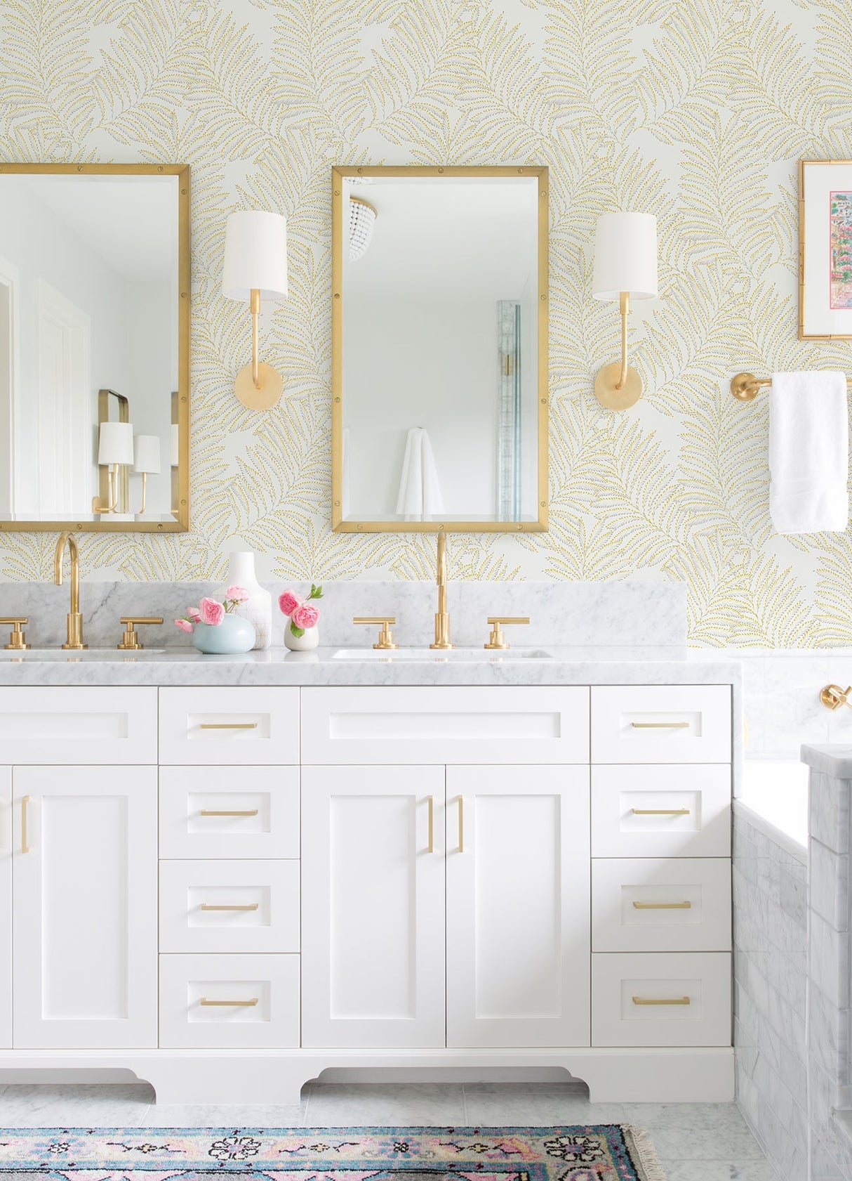 A-Street Prints 2973-90504 Finnley Yellow Inked Fern Wallpaper