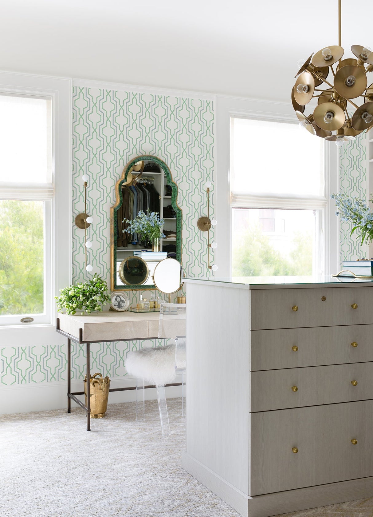 A-Street Prints 2973-90605 Rion Green Trellis Wallpaper