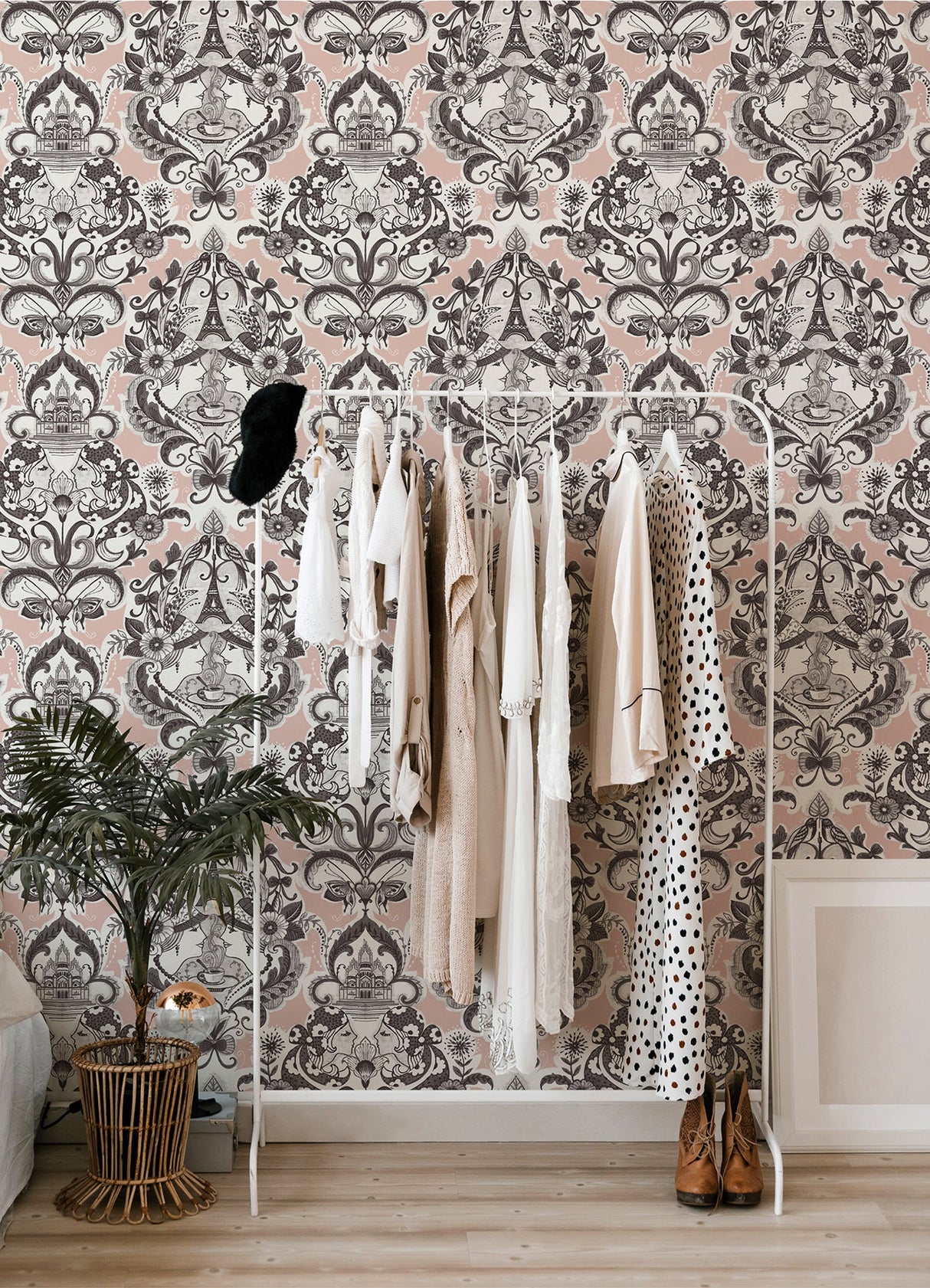 A-Street Prints 2973-90884 Sadie Blush Parisian Damask Wallpaper