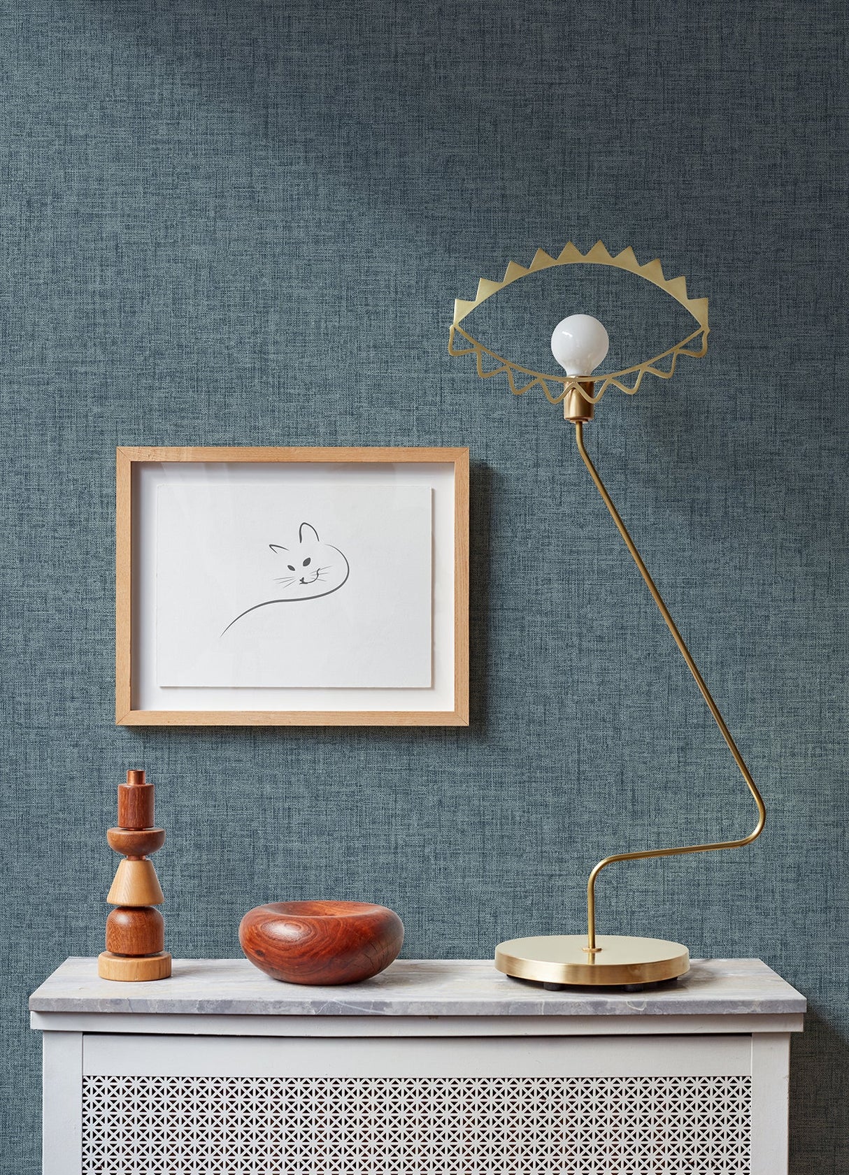 A-Street Prints 2973-90913 Bentley Navy Faux Linen Wallpaper