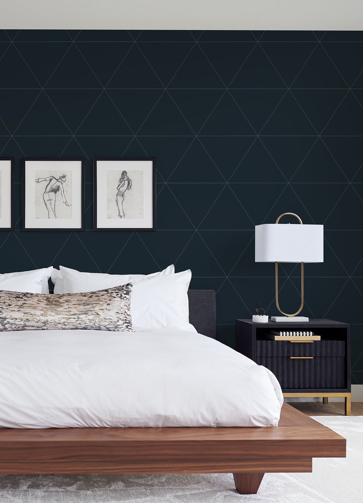A-Street Prints 2973-91011 Twilight Black Geometric Wallpaper