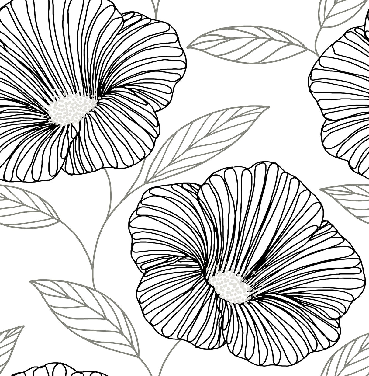 A-Street Prints 2973-91134 Mythic Black Floral Wallpaper