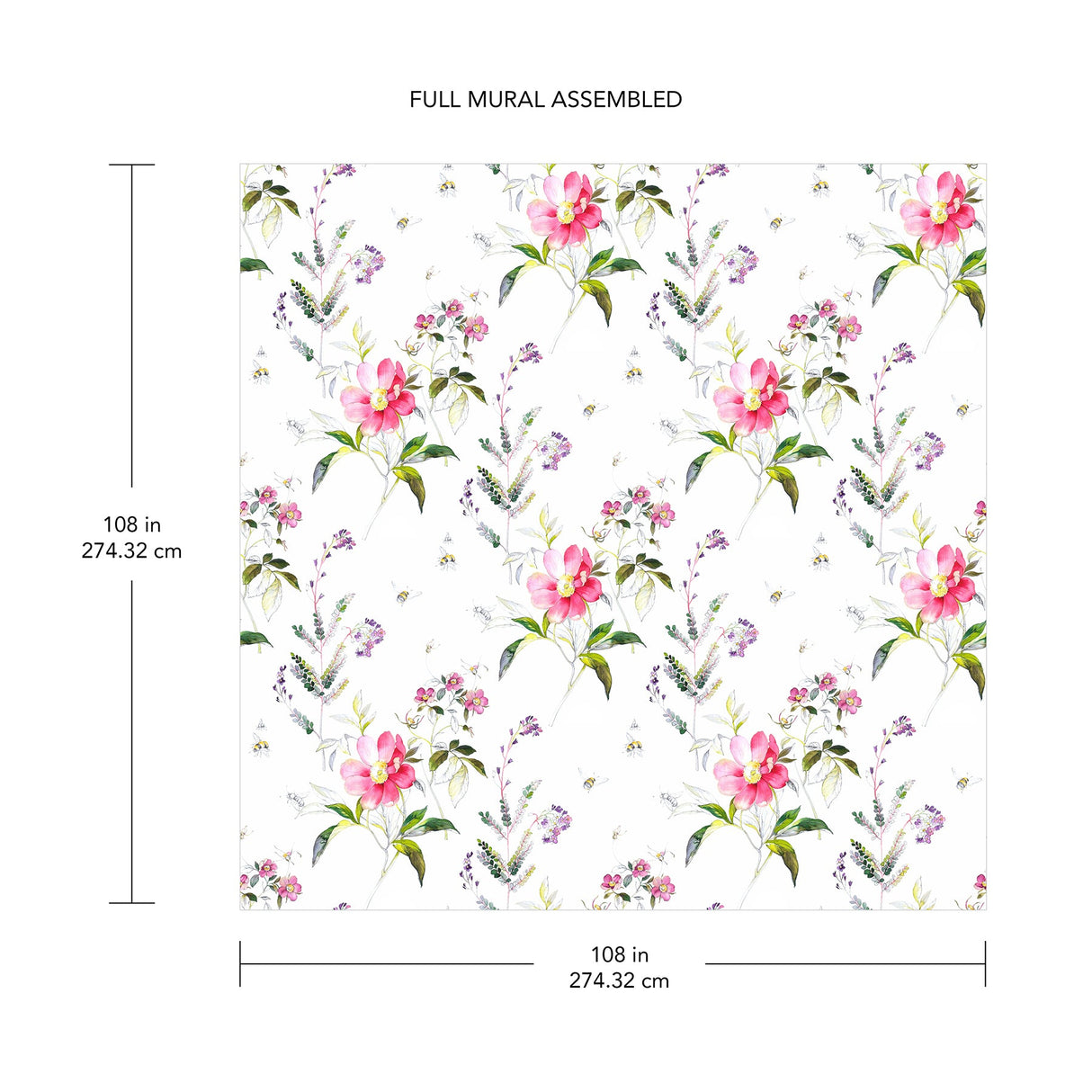 A-Street Prints 2973-92401M Pink Sinclair Wall Mural