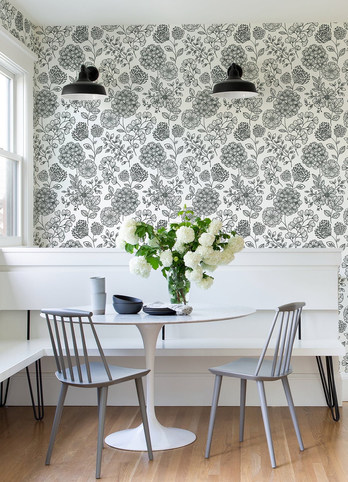 A-Street Prints 2975-26203 Ada Black Floral Wallpaper