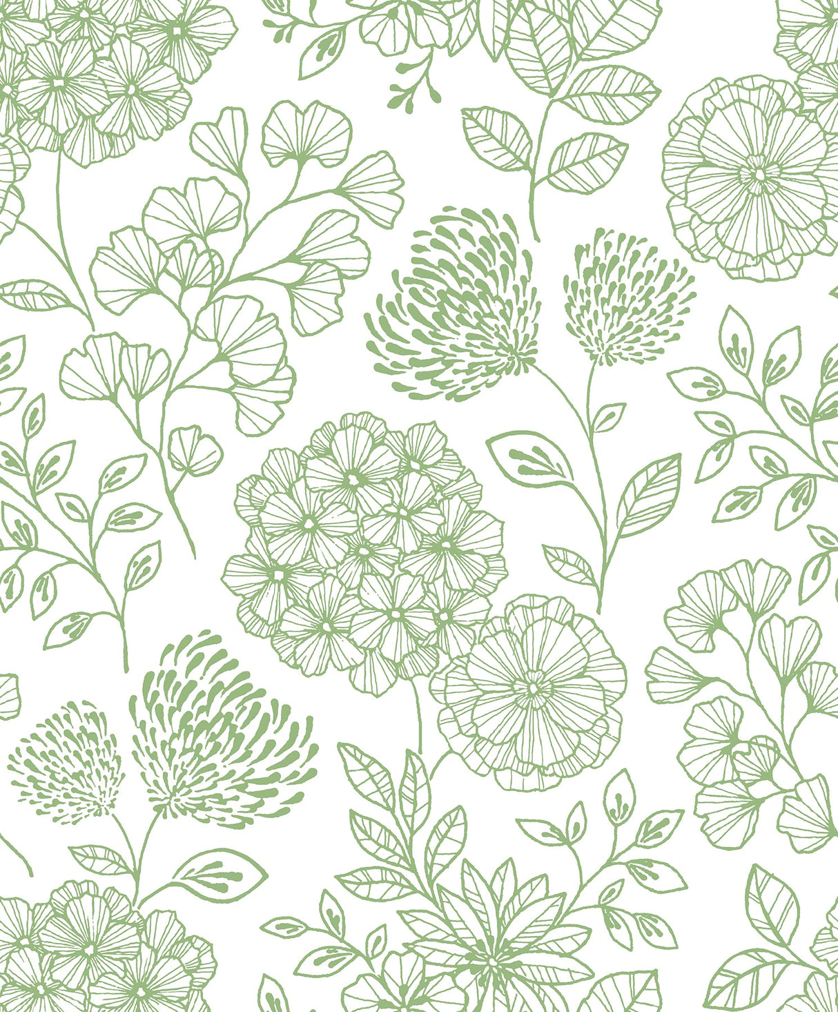 A-Street Prints 2975-26204 Ada Green Floral Wallpaper