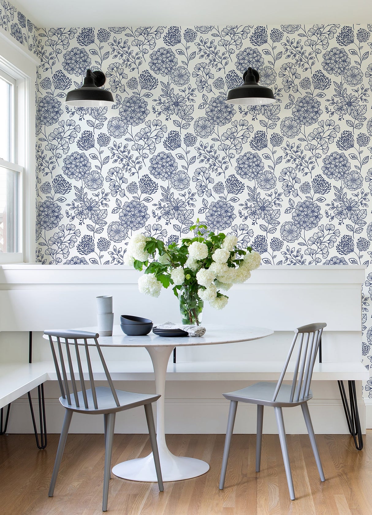 A-Street Prints 2975-26205 Ada Blue Floral Wallpaper