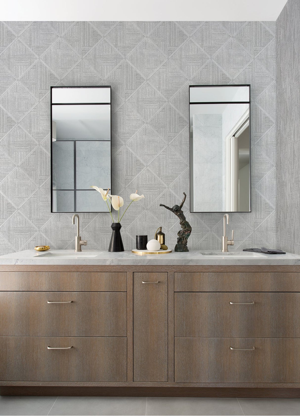 A-Street Prints 2975-26208 Cade Grey Geometric Wallpaper