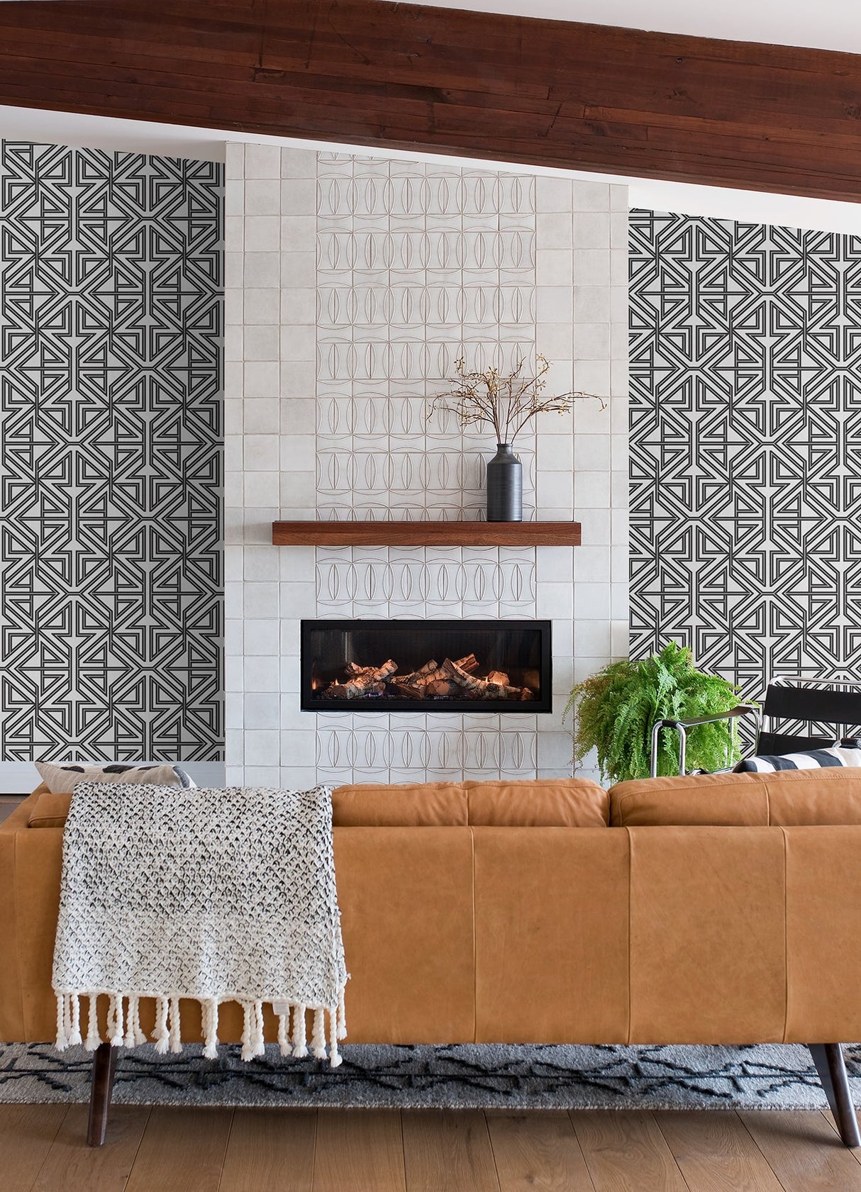 A-Street Prints 2975-26231 Kachel Black Geometric Wallpaper