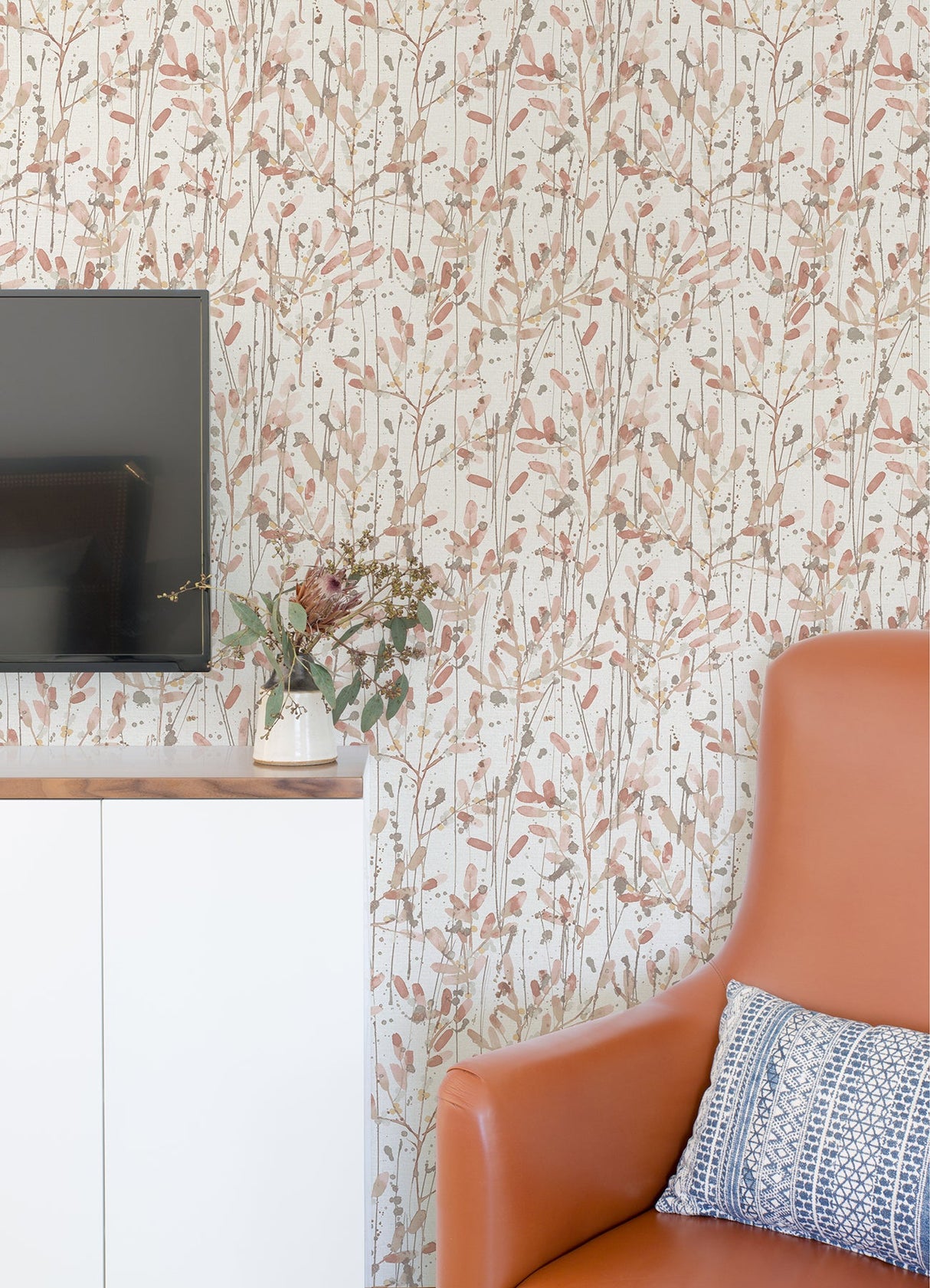 A-Street Prints 2975-26239 Leandra Coral Floral Trail Wallpaper