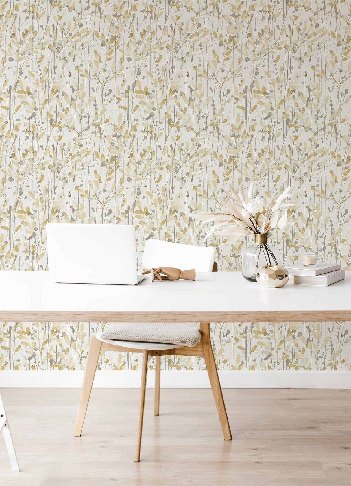 A-Street Prints 2975-26240 Leandra Yellow Floral Trail Wallpaper