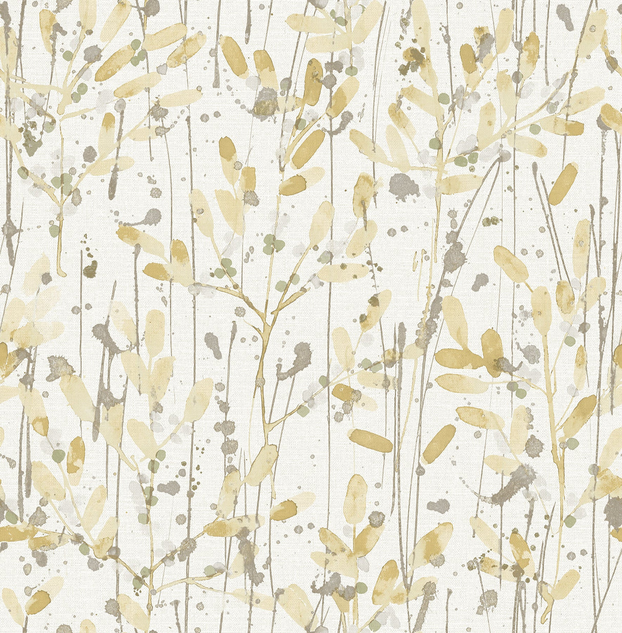 A-Street Prints 2975-26240 Leandra Yellow Floral Trail Wallpaper